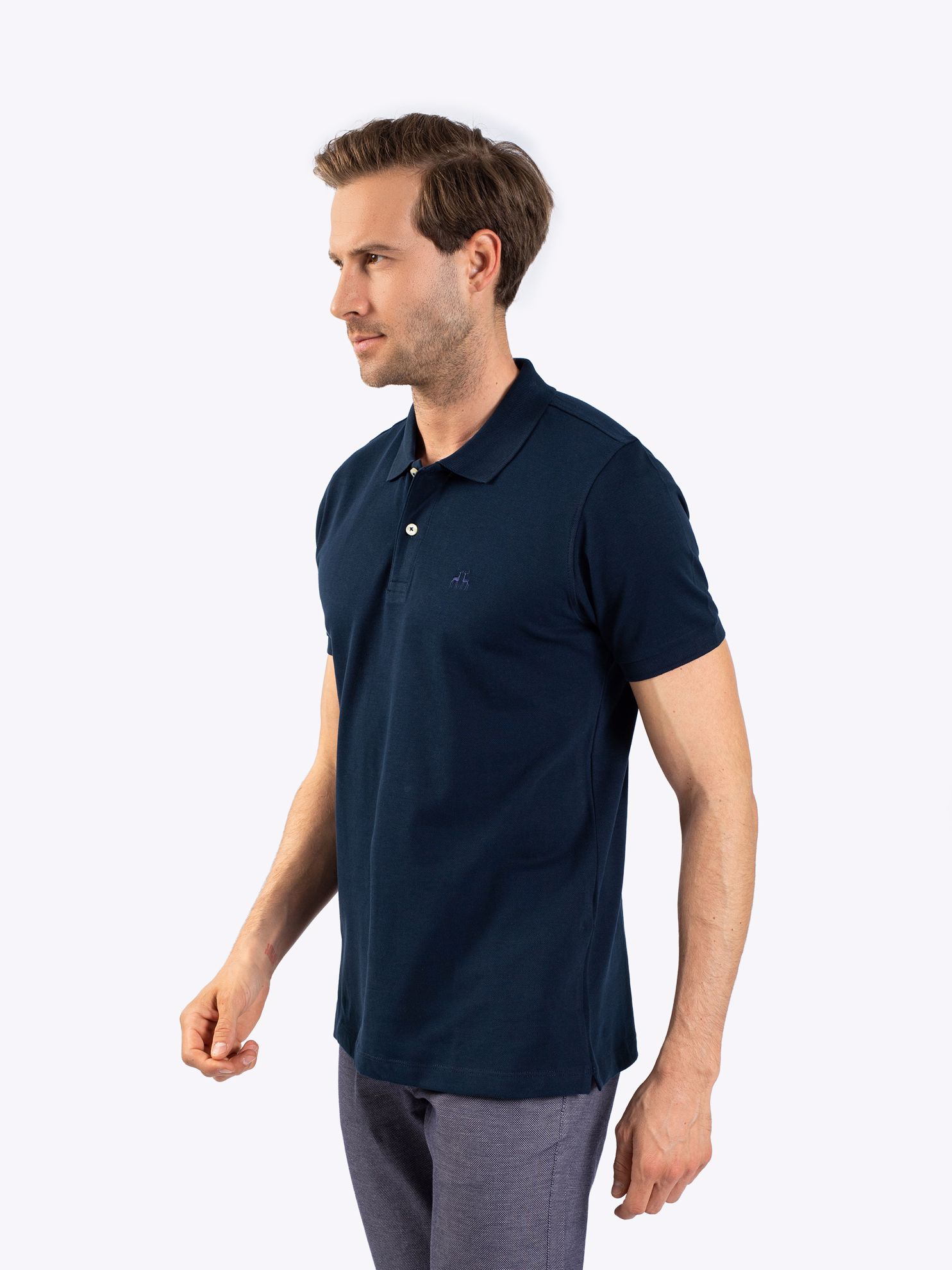 Picture of Karaca Erkek Slim Fit Polo Yaka Tişört-New Lacivert