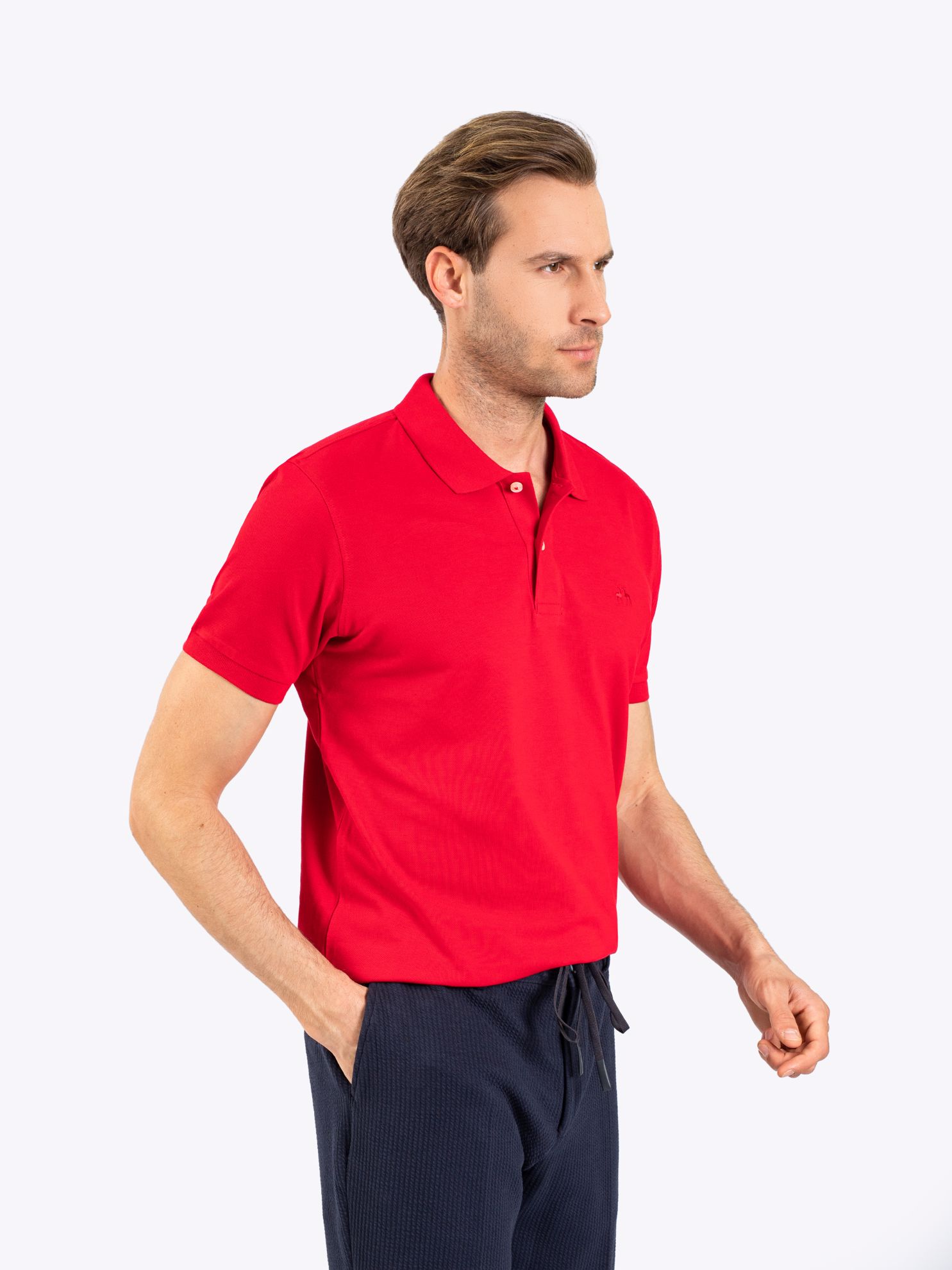 Picture of Karaca Erkek Slim Fit Polo Yaka Tişört-Kırmızı