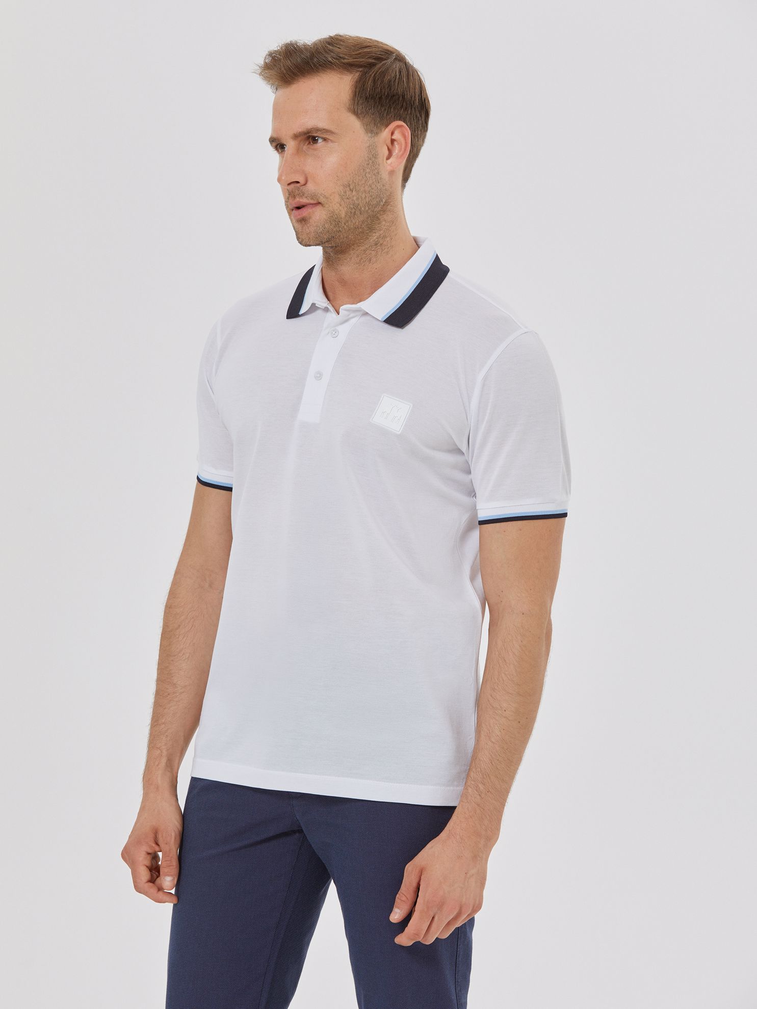 Karaca Erkek Slim Fit Polo Yaka Tişört-Beyaz. ürün görseli