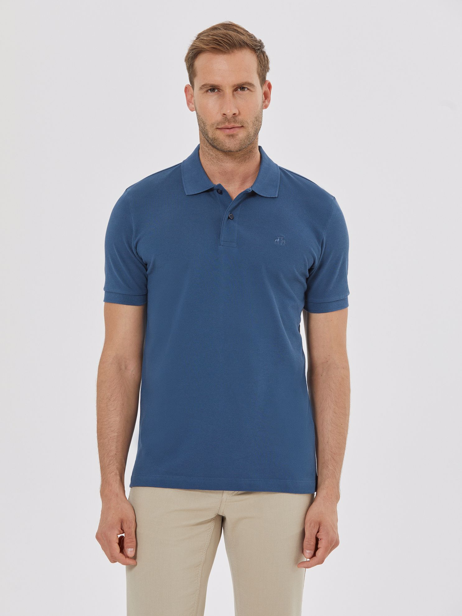 Picture of Karaca Erkek Slim Fit Polo Yaka Tişört-New Petrol