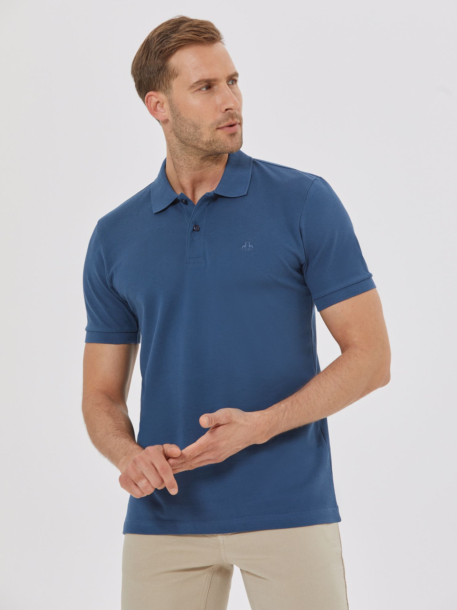 Picture of Karaca Erkek Slim Fit Polo Yaka Tişört-New Petrol