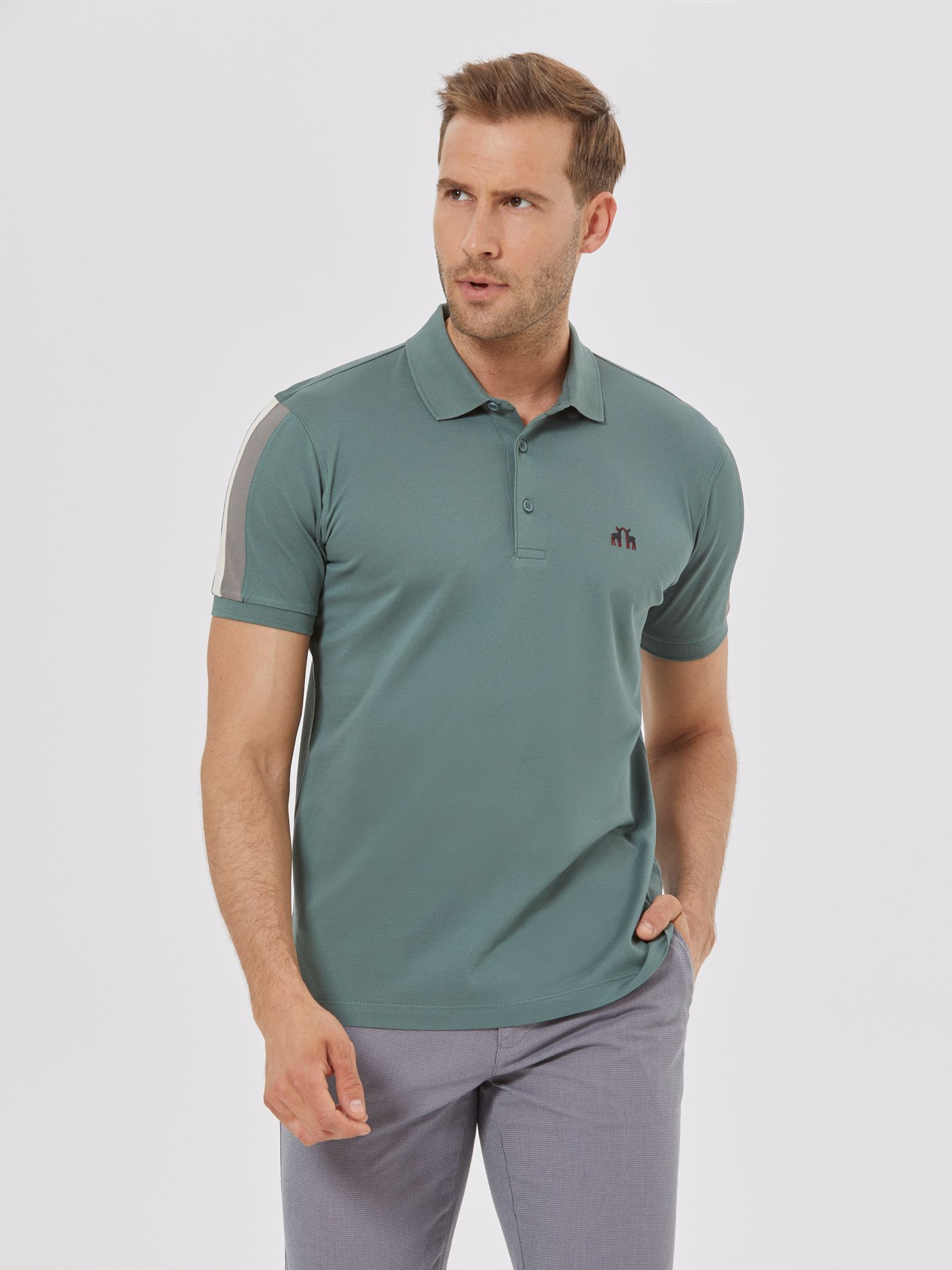 Picture of Karaca Erkek Slim Fit Polo Yaka Tişört-Yeşil