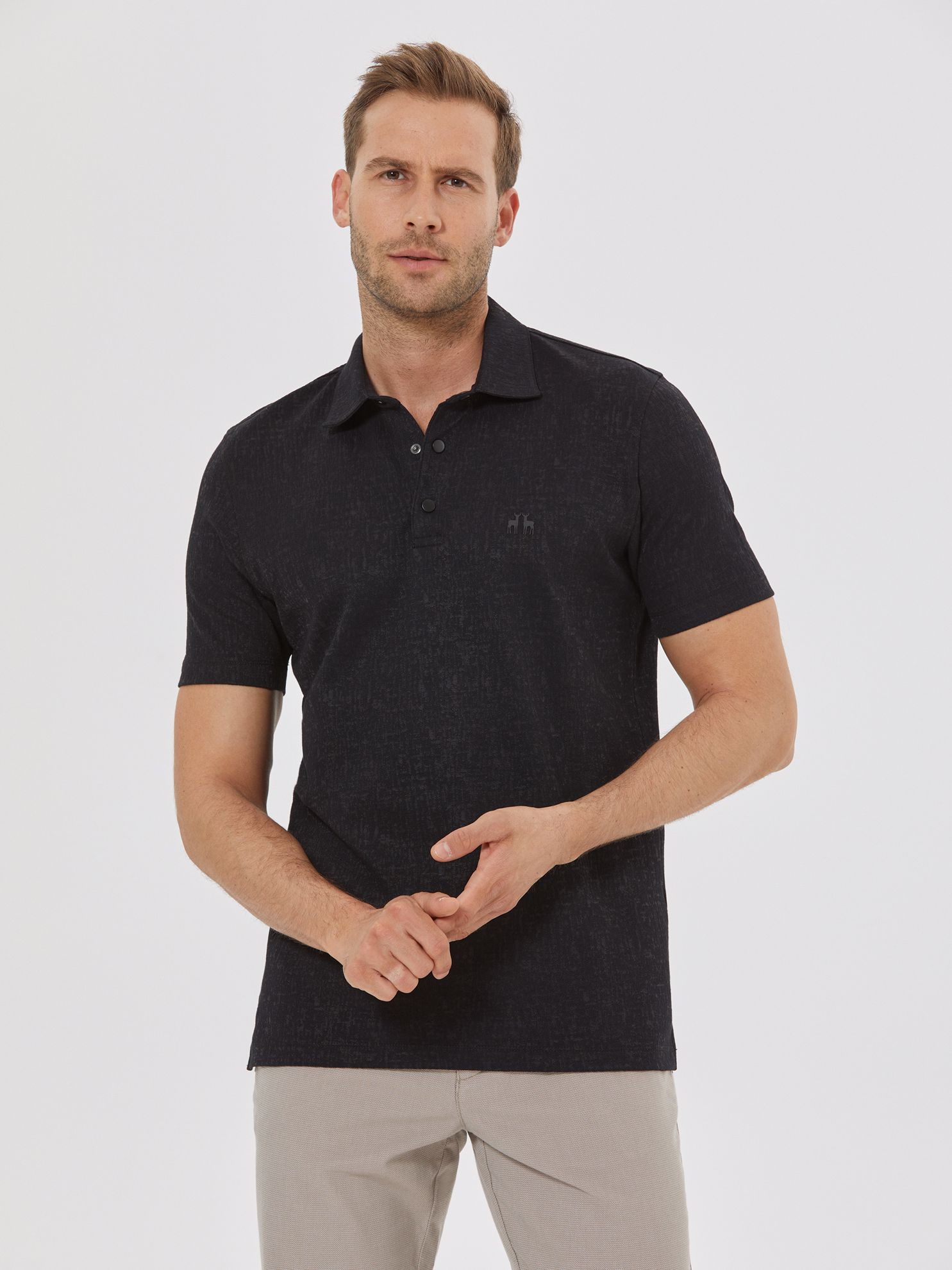 Picture of Karaca Erkek Regular Fit Polo Yaka Tişört-Siyah