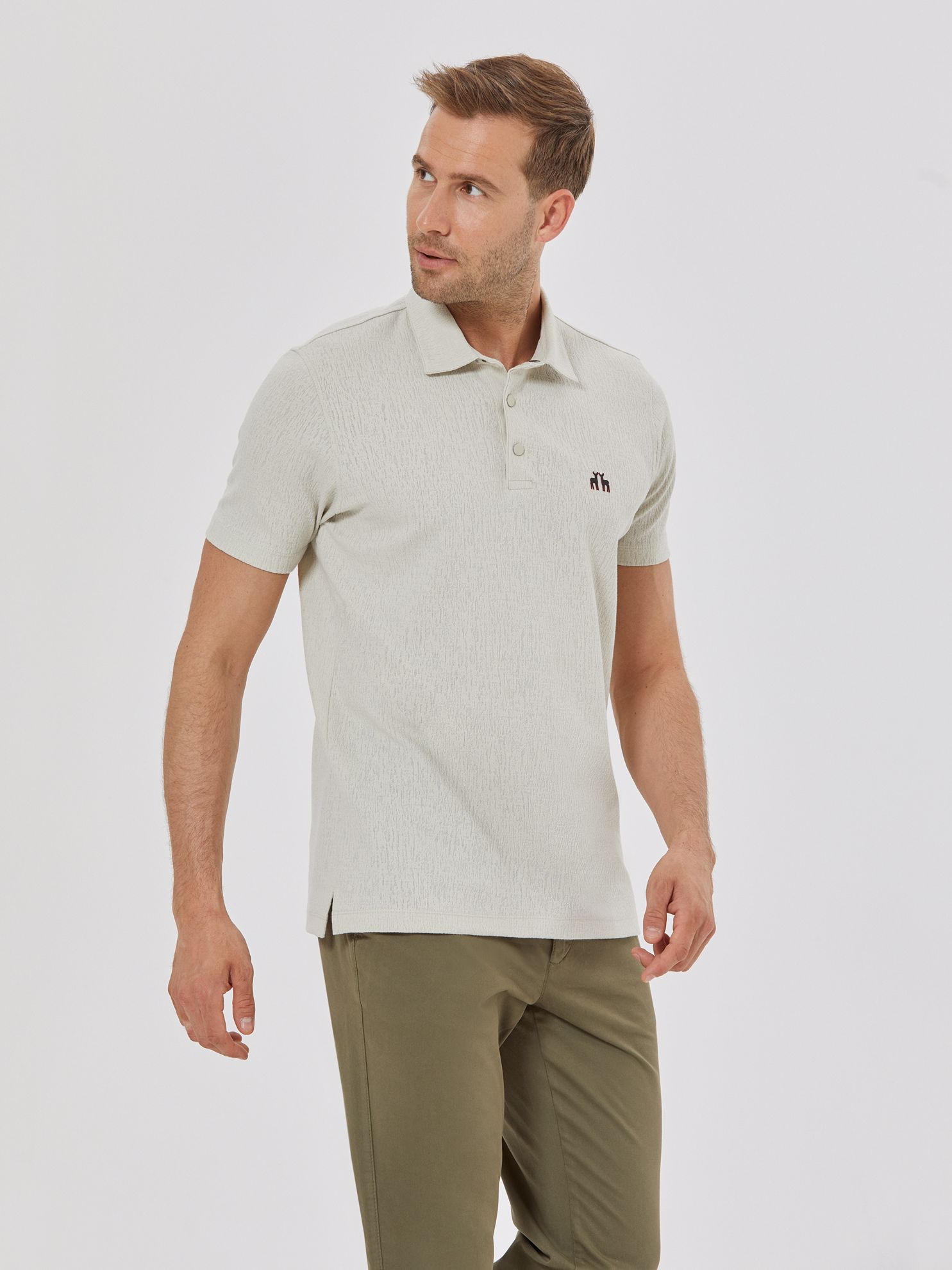 Picture of Karaca Erkek Regular Fit Polo Yaka Tişört-Taş