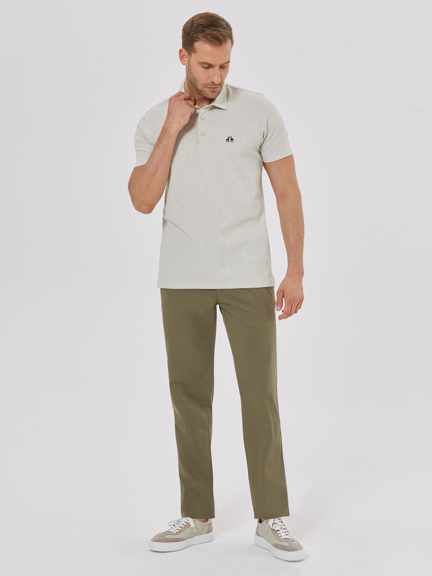 Picture of Karaca Erkek Regular Fit Polo Yaka Tişört-Taş