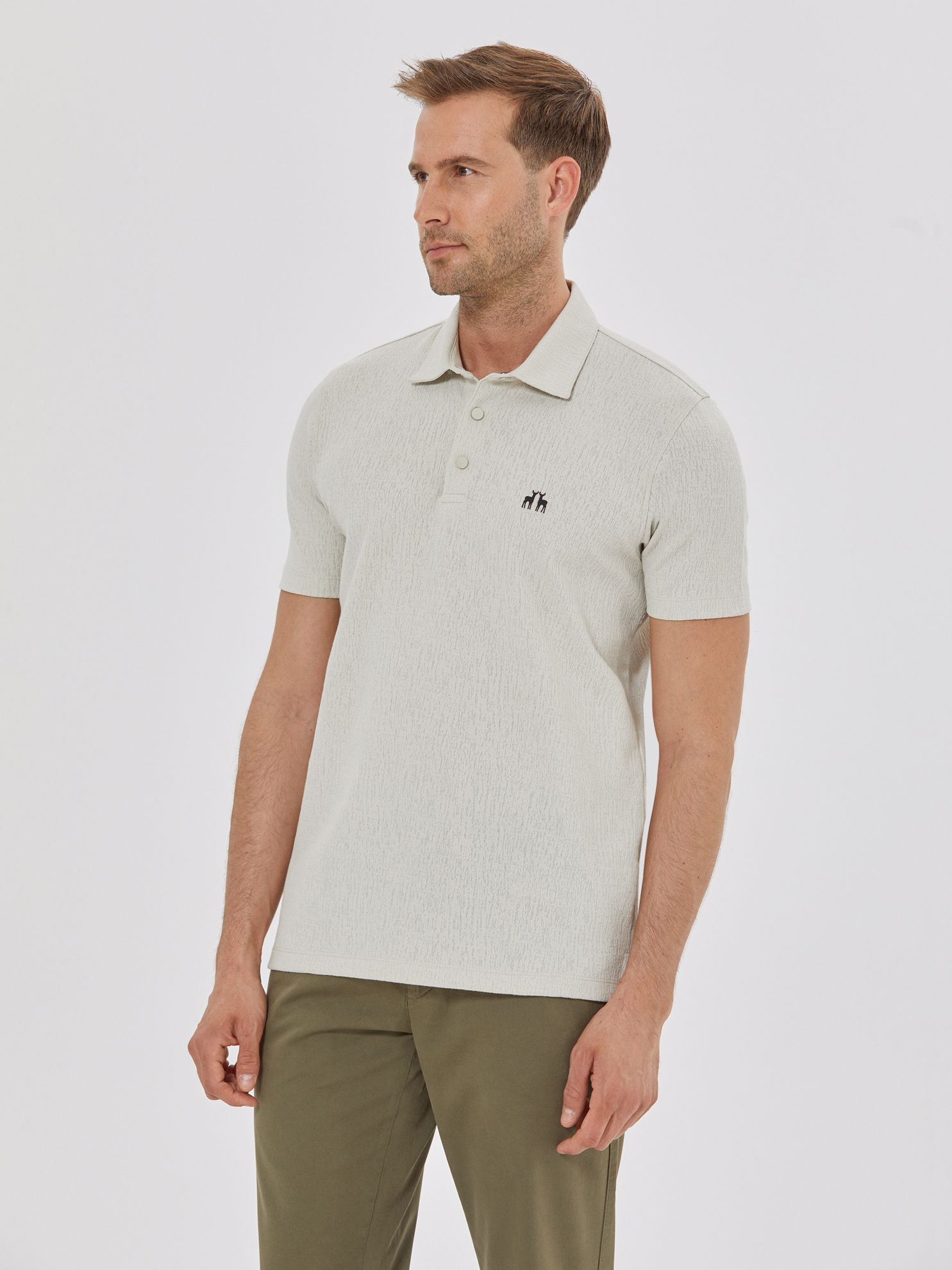 Picture of Karaca Erkek Regular Fit Polo Yaka Tişört-Taş