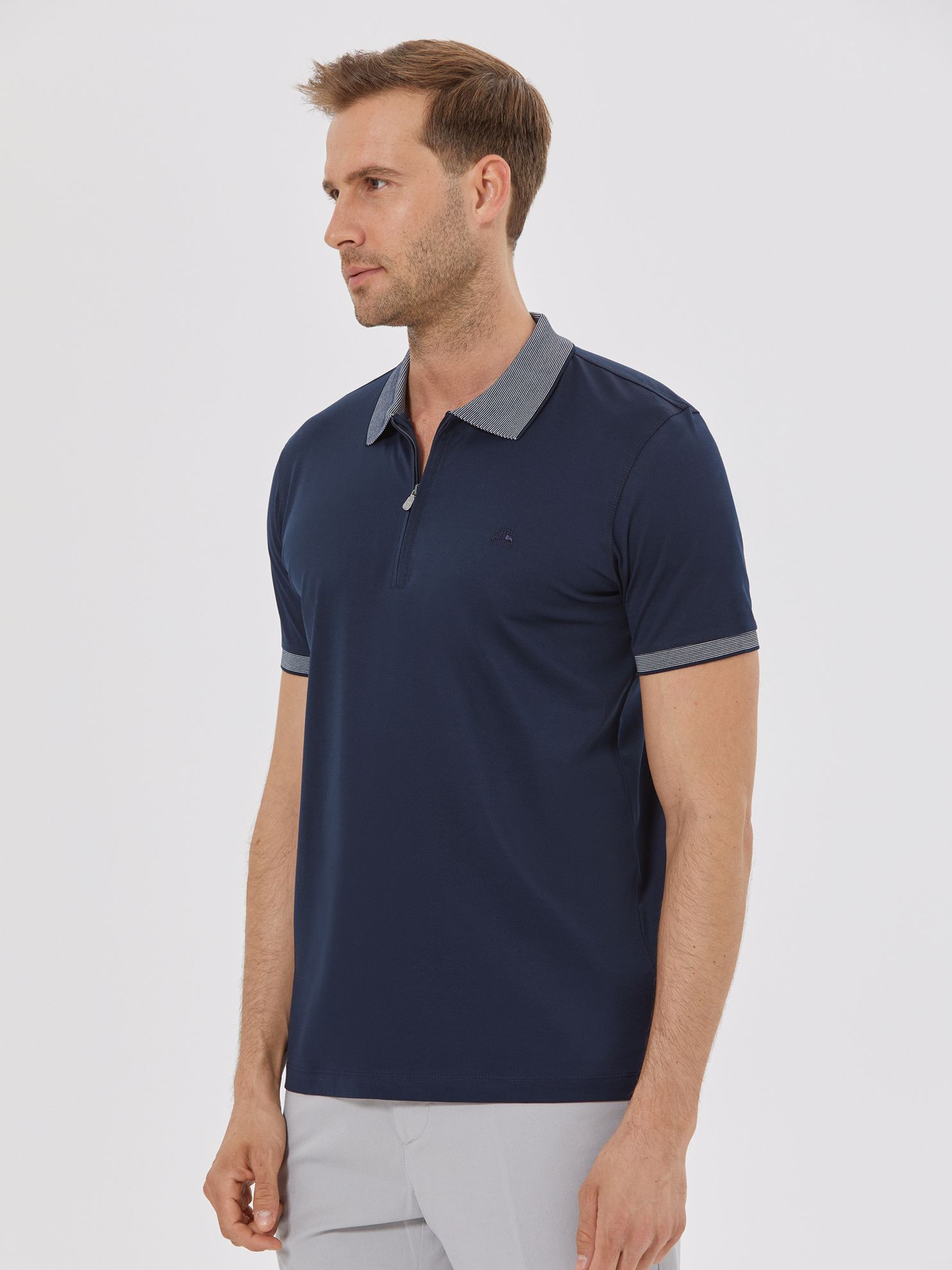 Karaca Erkek Slim Fit Polo Yaka Tişört-Lacivert. ürün görseli