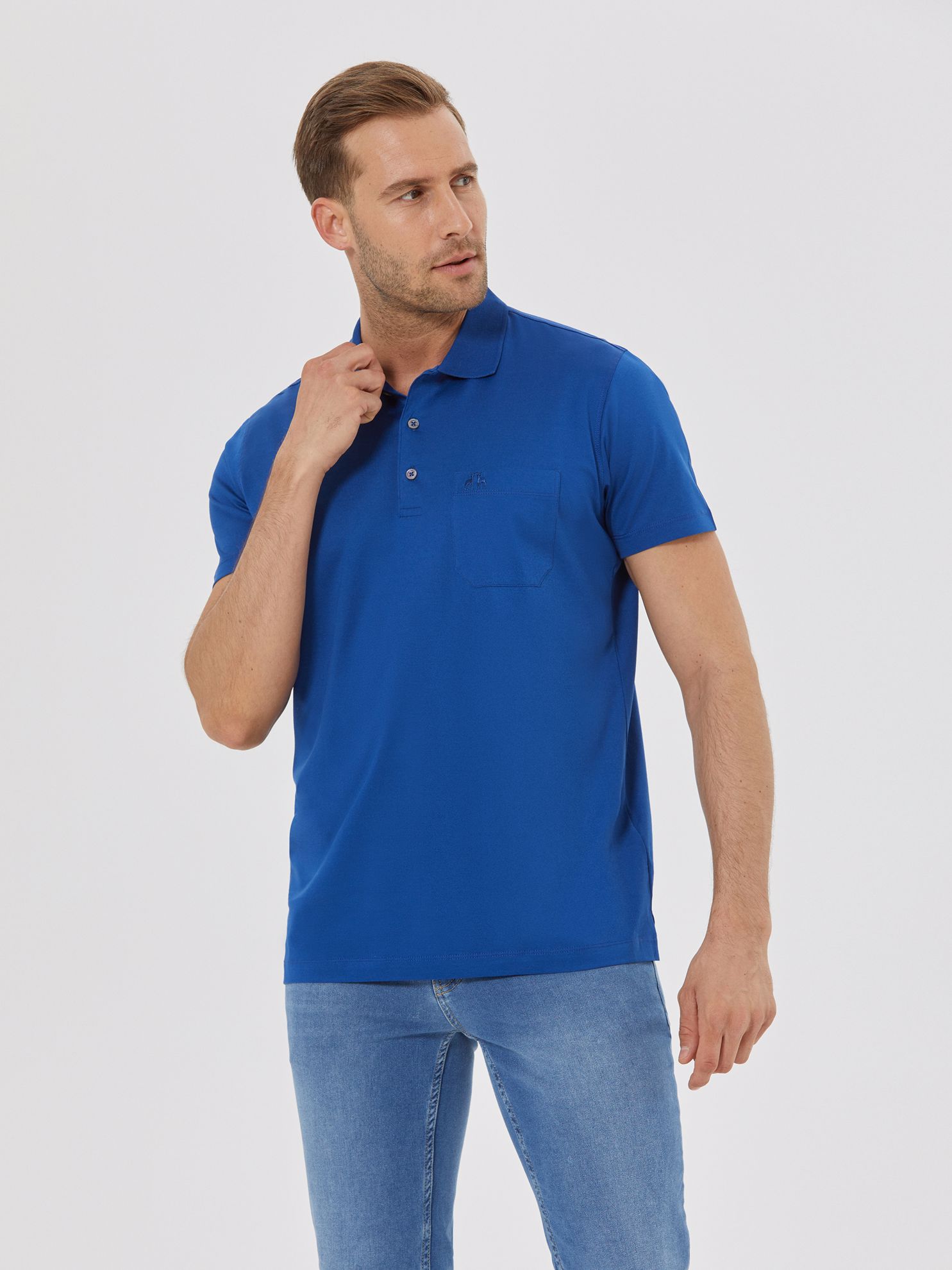 Karaca Erkek Regular Fit Polo Yaka Tişört-New Saks. ürün görseli