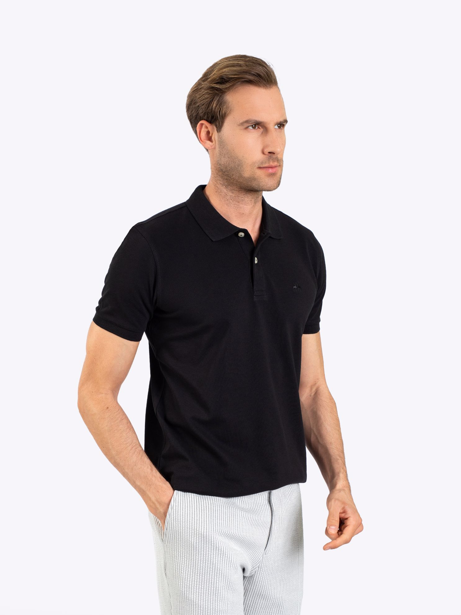 Picture of Karaca Erkek Slim Fit Polo Yaka Tişört-Siyah