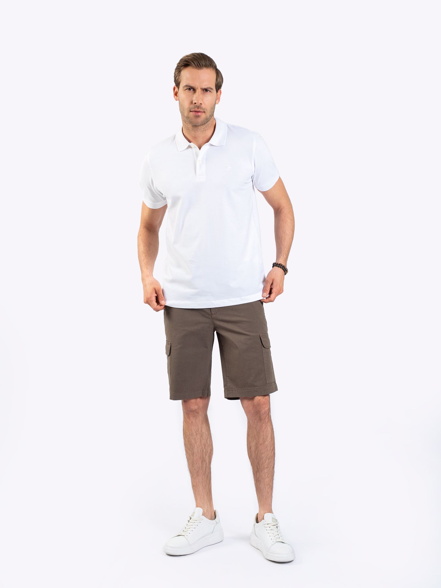 Picture of Karaca Erkek Slim Fit Polo Yaka Tişört-Beyaz