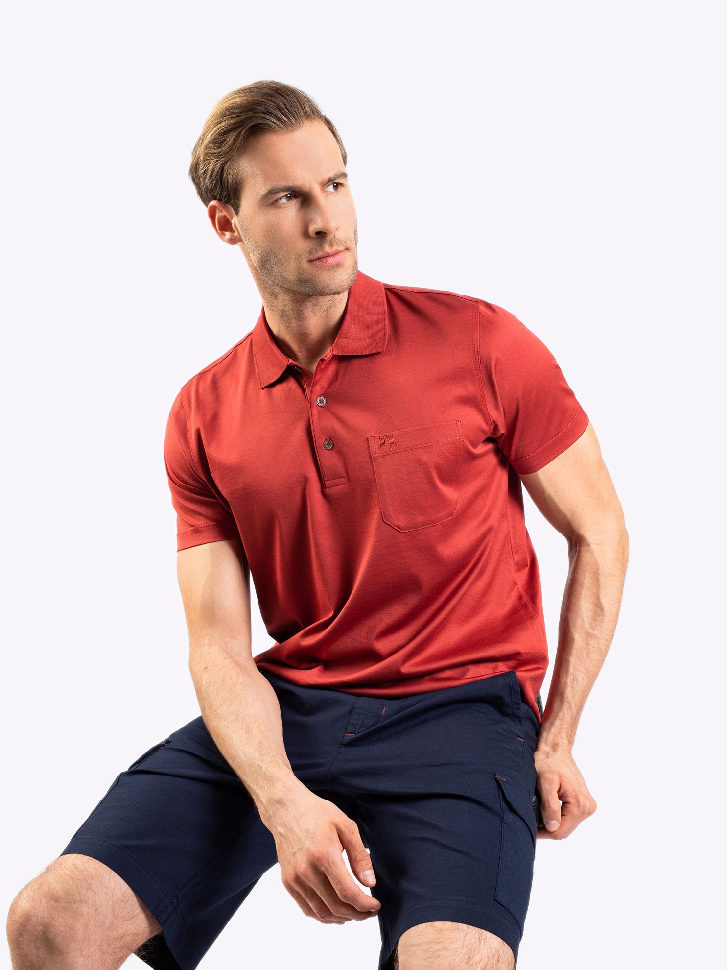 Karaca Erkek Regular Fit Polo Yaka Tişört-New Koyu Kiremit. ürün görseli