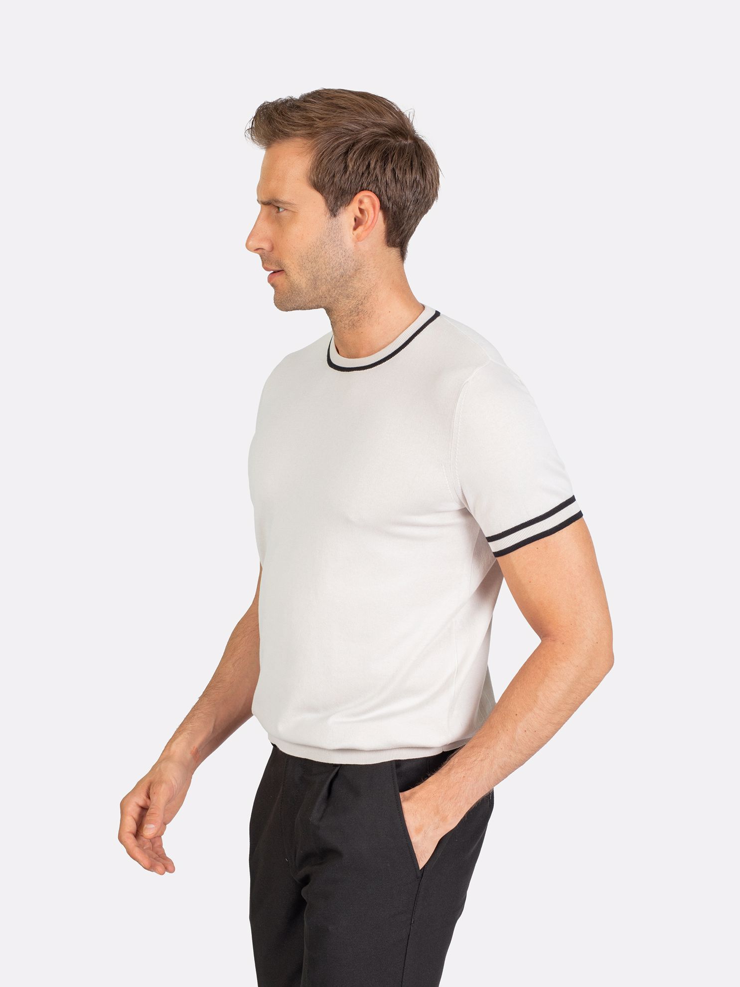 Picture of Karaca Erkek Slim Fit Triko T-Shırt-Taş