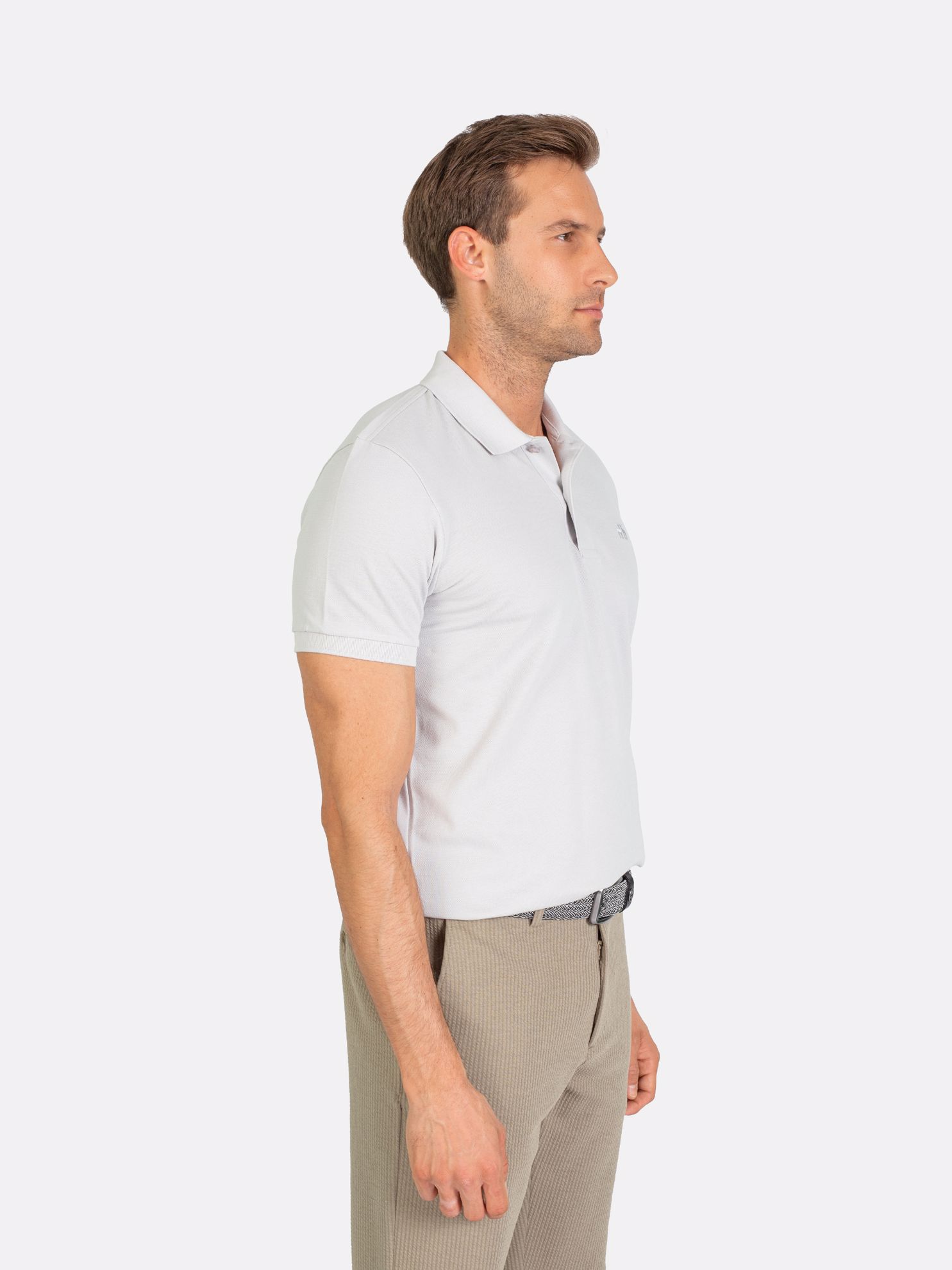 Picture of Karaca Erkek Slim Fit Polo Yaka Tişört-New Açık Gri