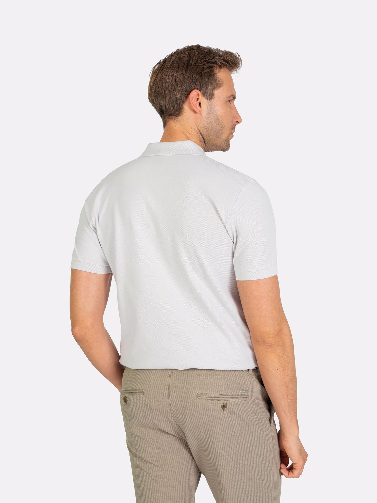 Picture of Karaca Erkek Slim Fit Polo Yaka Tişört-New Açık Gri