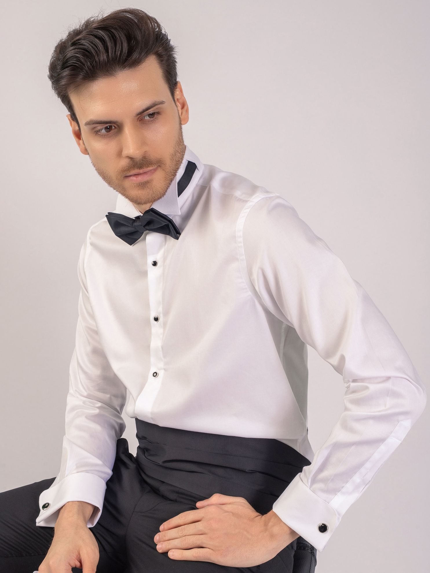 Karaca Erkek Slim Fit Gömlek-Beyaz. ürün görseli